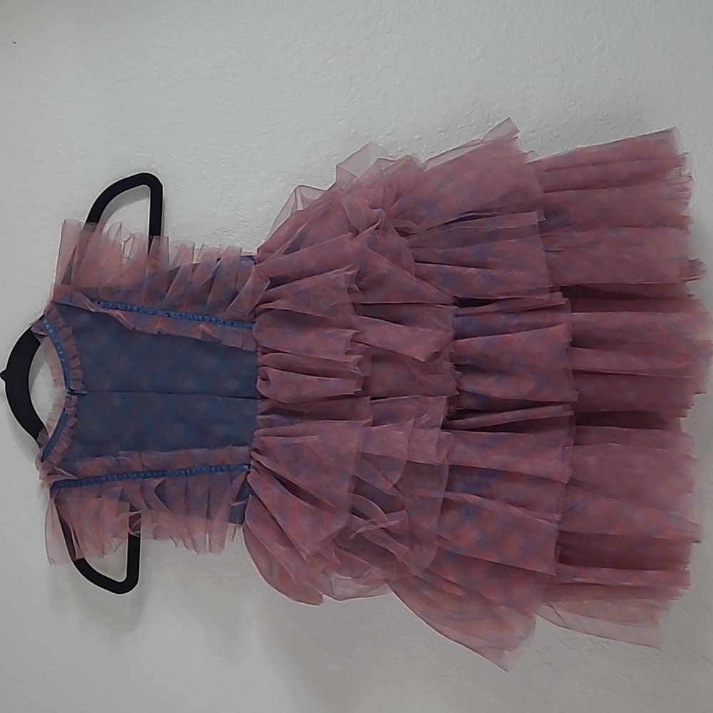 Lola + The Boys Pink and Blue Ruffle Dress Size 6 - Picture 5 of 10